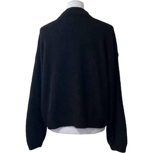 BANANA REPUBLIC‎ balloon sleeves Wool Alpaca Blend Black Mock Neck Sweater XS - Picture 3 of 12